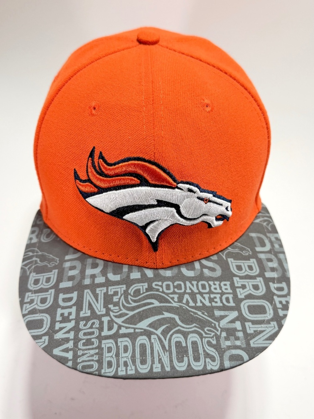 Denver Broncos New Era 59FIFTY Fitted Hat 7 1/4 Orange / Gray Printed Brim NFL